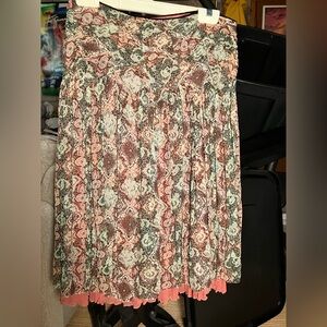 Elie Tahari Floral 100% Silk Textured Lined Skirt